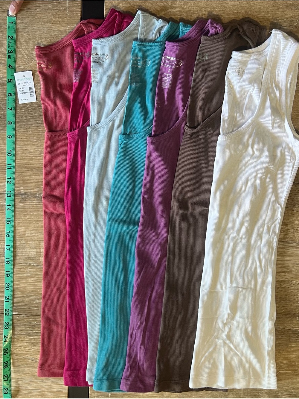 Set of 7 Maurices Ribbed Scoop Neck Tanks